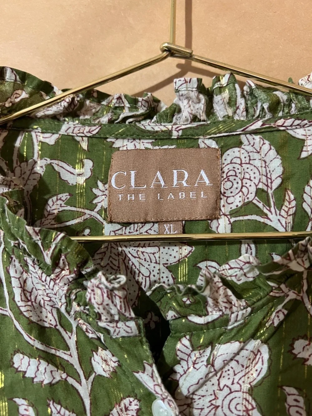 CLARA Olive Green Floral Maxi Skirt - Picture 4 of 15